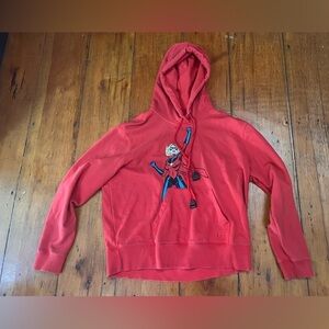 Coach x Marvel Large Women’s red hooded sweatshirt Captain Marvel embroidery